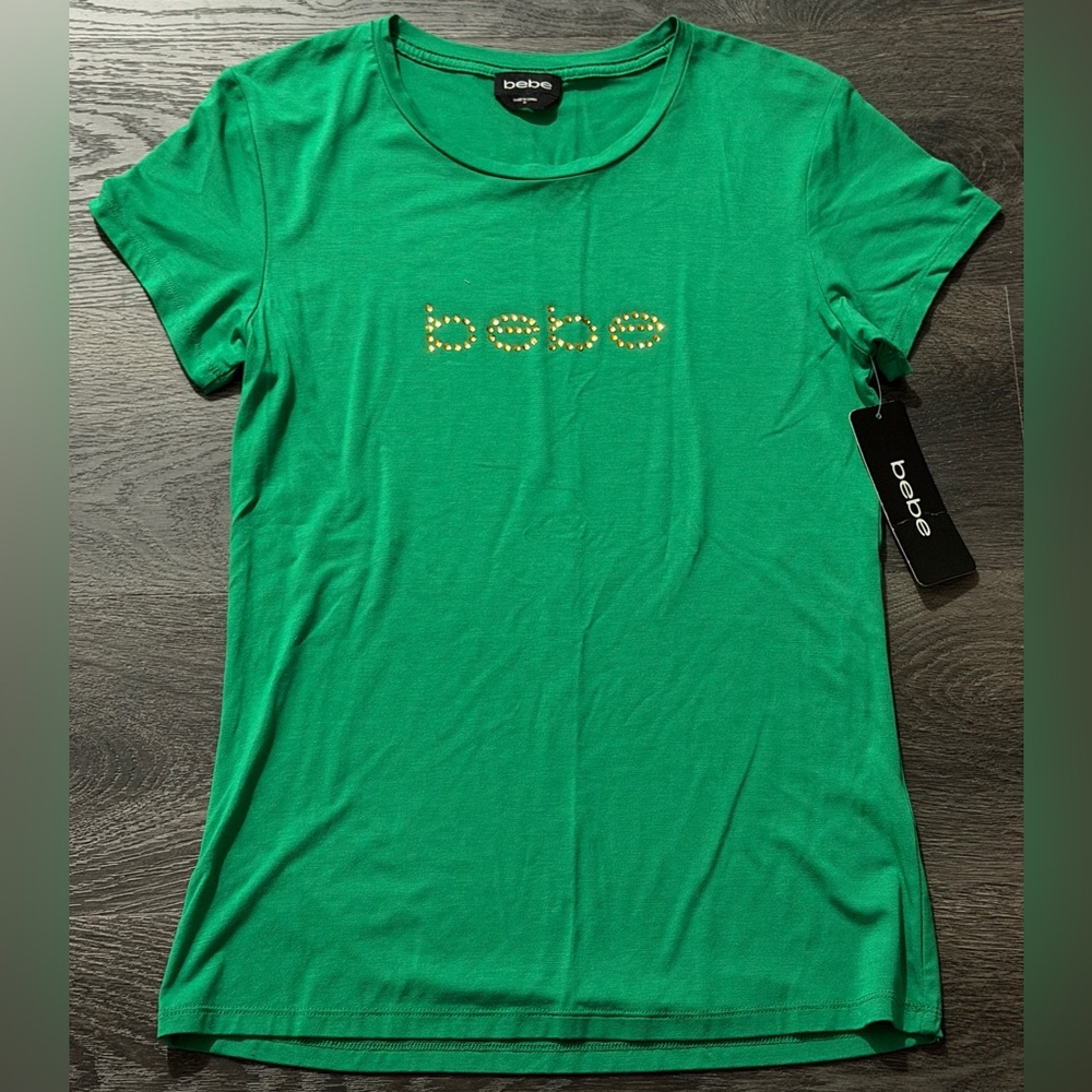 Bebe Vibrant Green Short Sleeve Tee